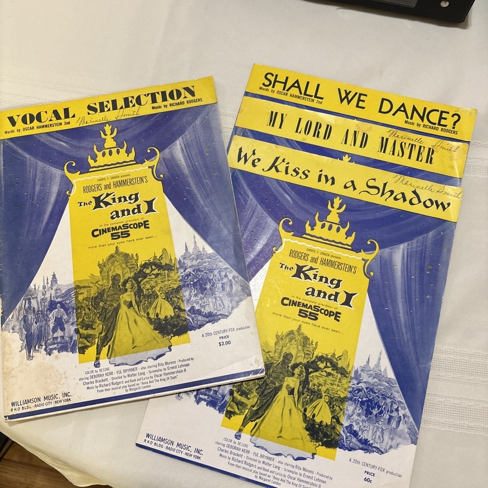 The King And I Vocal Selection & 3 Sheet Music Pieces Rodgers Hammerstein